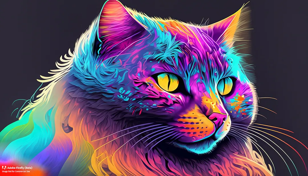 Digital art chromatic cat