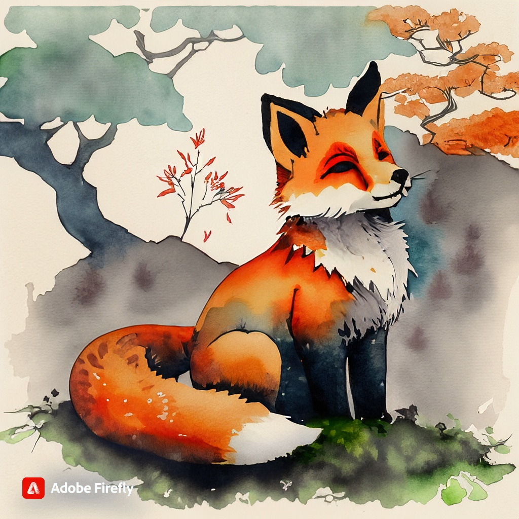Firefly watercolor fox