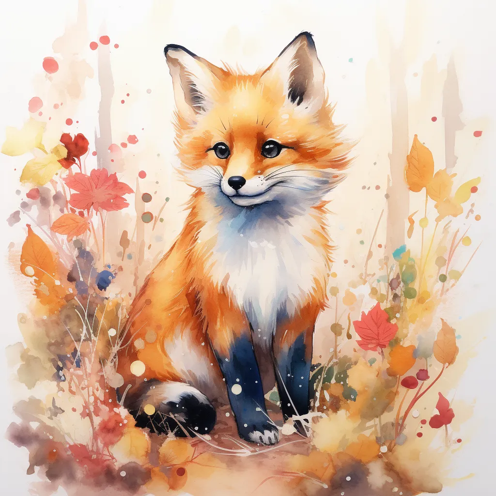 Midjourney generated image of a fox in nature