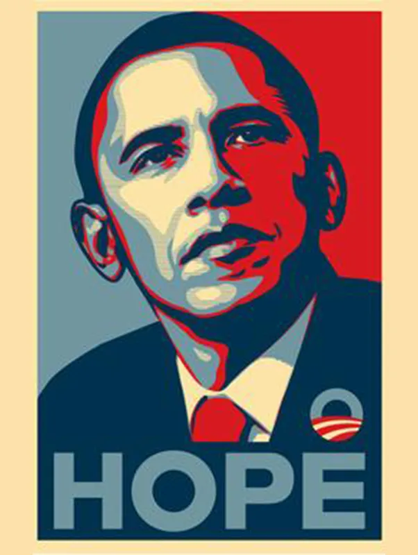 Barak Obama Hope Poster by Shepard Fairey