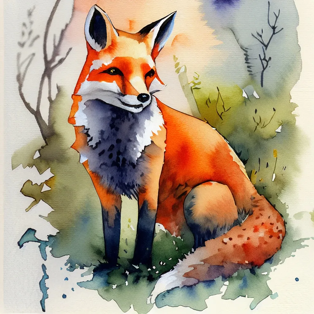 Firefly watercolor fox