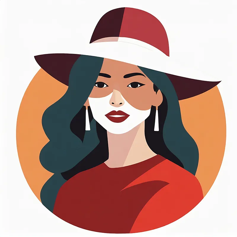 flat vector illustration of a woman generated in Firefly