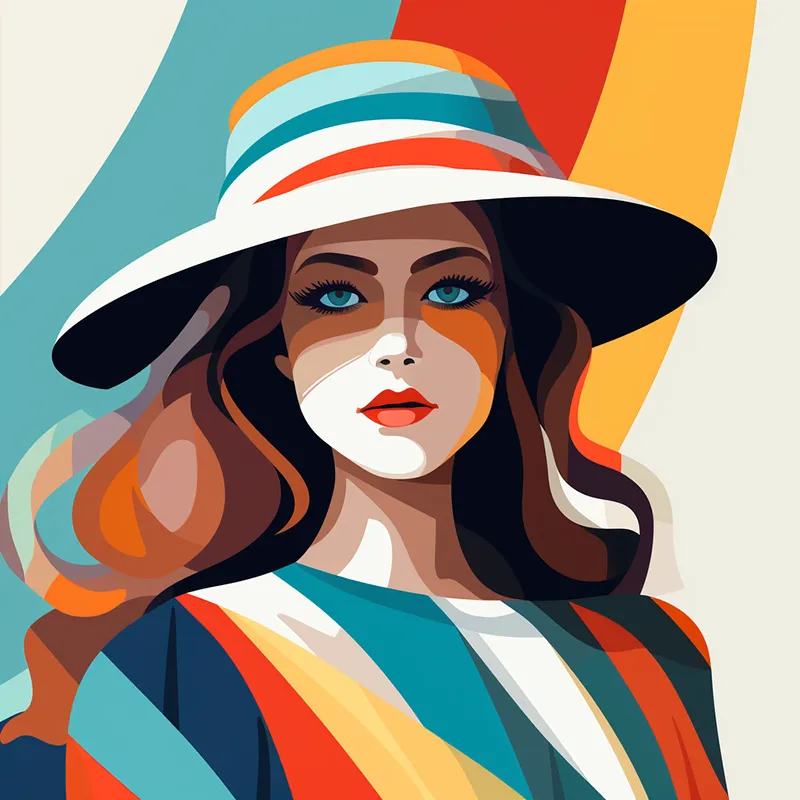 flat vector illustration of a woman generated in Midjourney