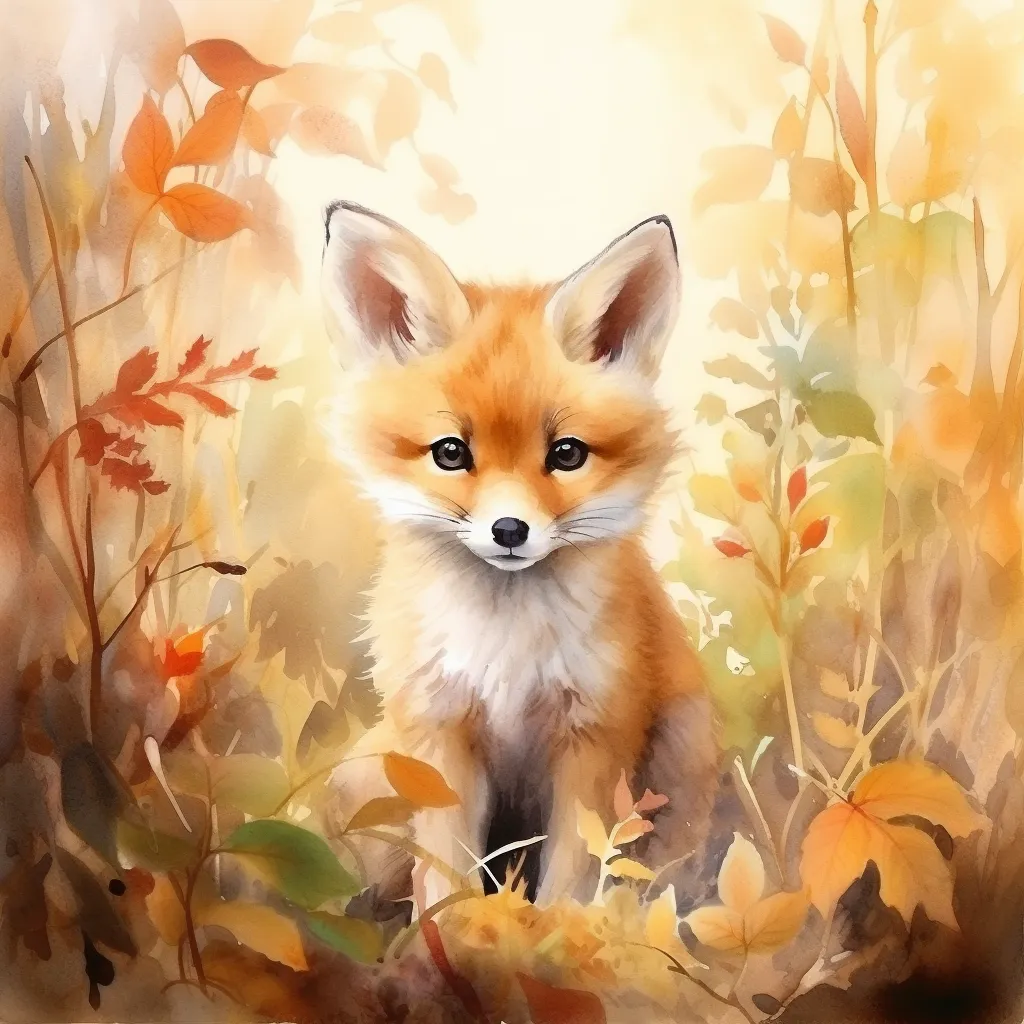 Midjourney watercolor fox