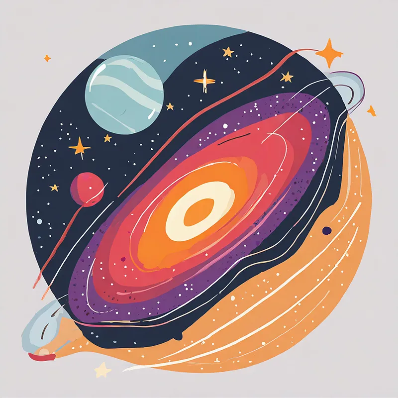 flat vector illustration of a galaxy generated in Midjourney