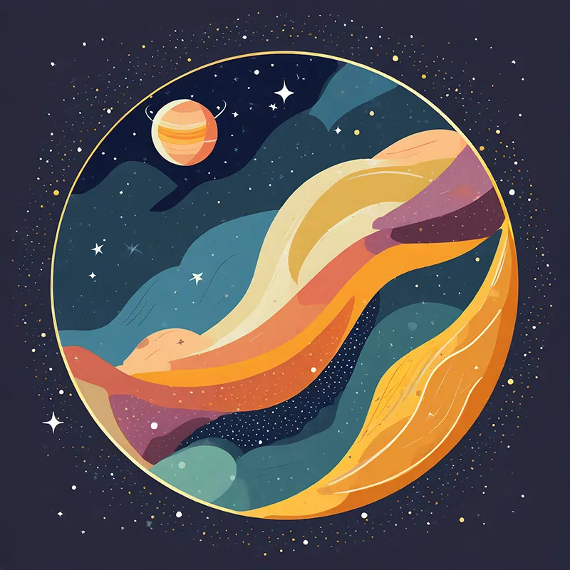 flat vector illustration of a galaxy generated in Firefly