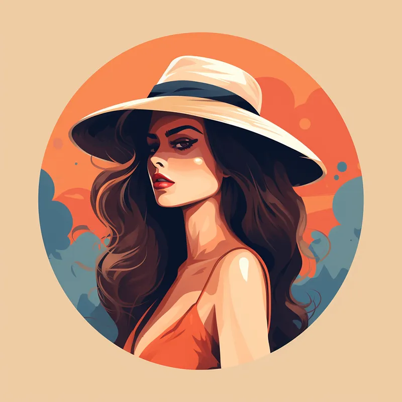 flat vector illustration of a woman generated in Midjourney