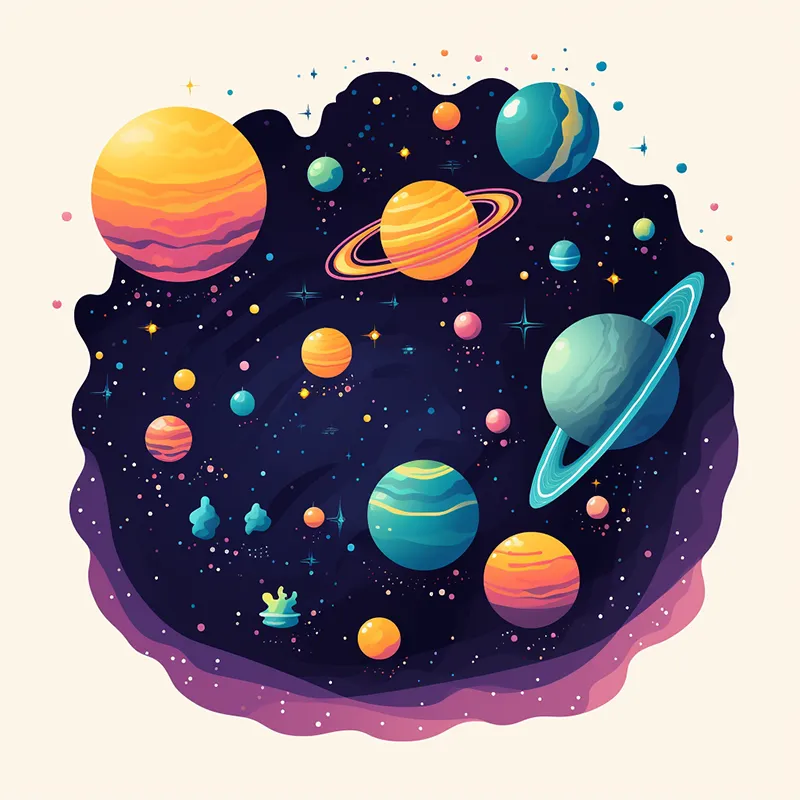 flat vector illustration of a galaxy generated in Midjourney