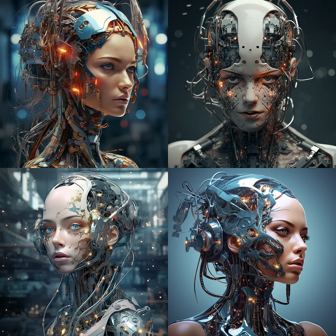 Midjourney generated cyborgs - digital art