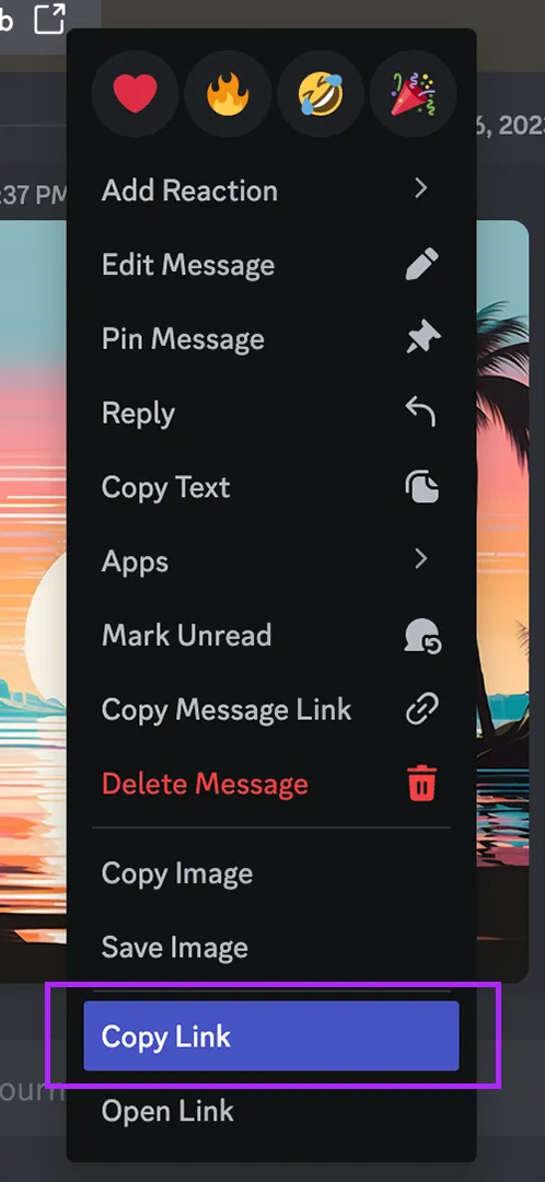 Copy image link Midjourney Discord Desktop App