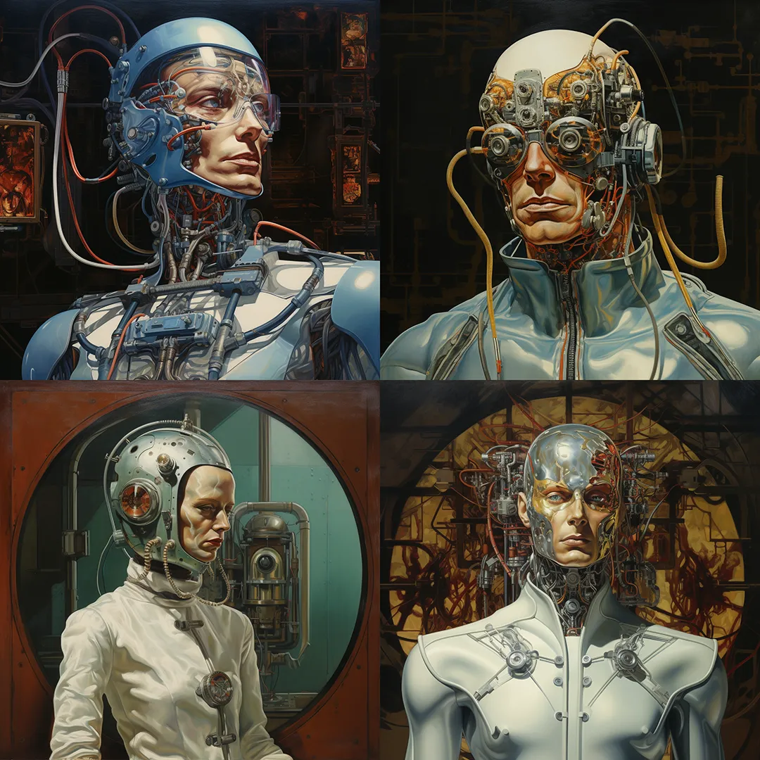 Midjourney generated cyborgs - 1950s