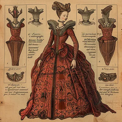 16th--dress--tbarbs._a_fashion_illustration_of_a_woman_in_a_dress_from_the_1_6e8ebdbe-b4ed-4593-a21f-9e5398c0a099 copy fashion illustrations of a woman wearing a dress generated in Midjourney