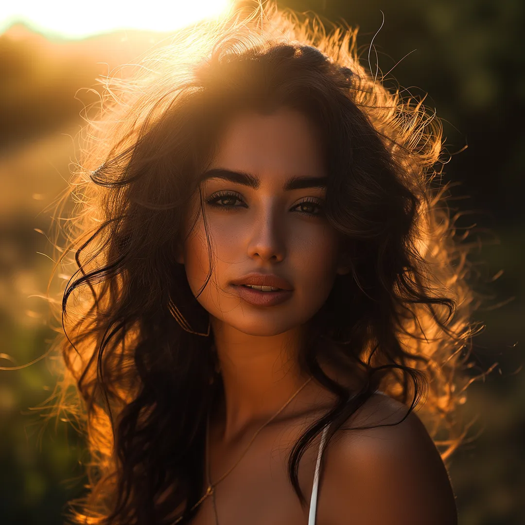 golden-hour--tbarbs._a_photo_portrait_of_a_beautiful_and_diverse_woman_golde_b07a53a8-4fa9-4301-8847-375273f283e6 copy portrait of a woman taken at golden hour, generated in midjourney