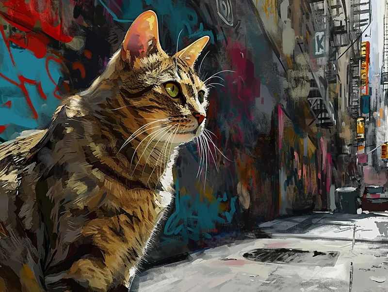 a photo realistic image of a cat, generated in Midjourney