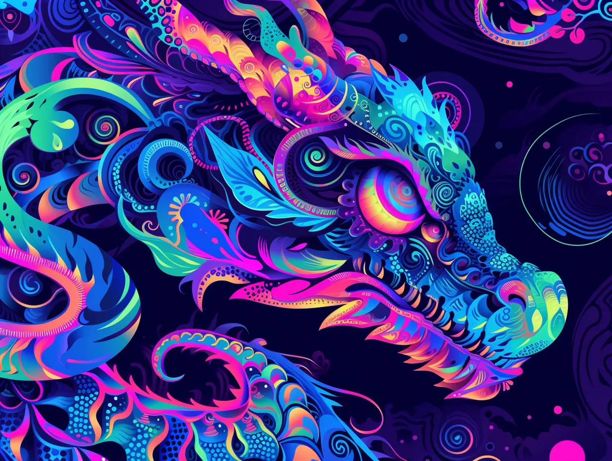 illustration of a dragon generated in Midjourney