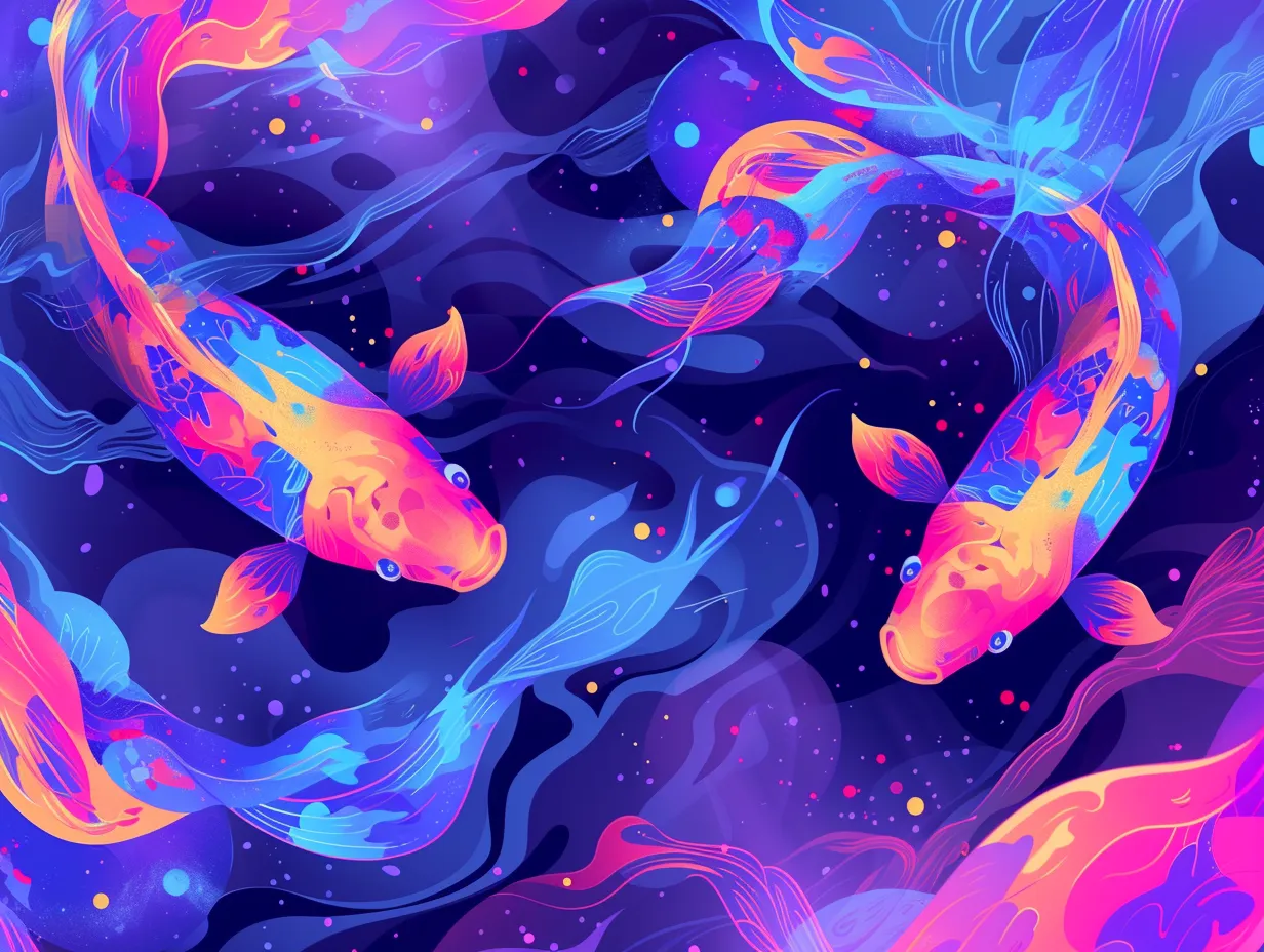 vector illustration of fish generated in Midjourney