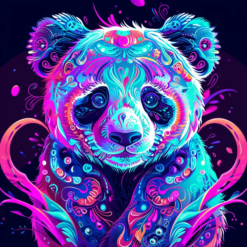illustration of a panda generated in Midjourney