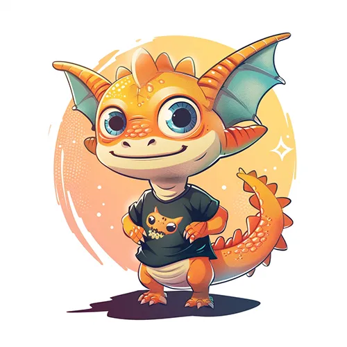 cw-10--tbarbs._a_happy_and_cute_dragon_character_wearing_a_black_tee_s_14efe05a-4aa1-4740-a13c-c3059701fa43 copy Cute dragon character wearing clothes generated in Midjourney