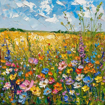 none-meadow__tbarbs._A_pallet_knife_landscape_painting_of_wildflowers_in_a_m_6ca7a64e-bb73-44d4-9ade-e482665b95b2 Pallet knife painting of a meadow