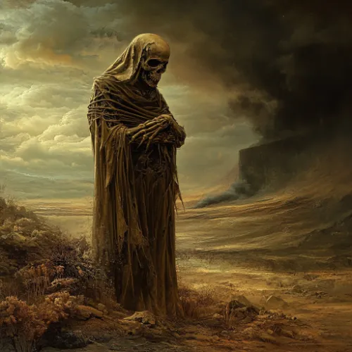 Midjourney AI generated image of the personification of death