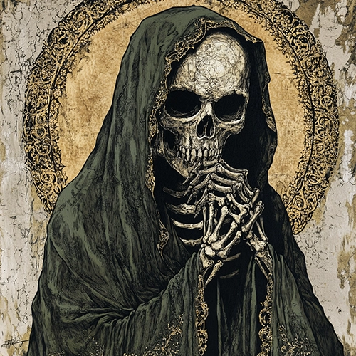 Midjourney AI generated image of the personification of death