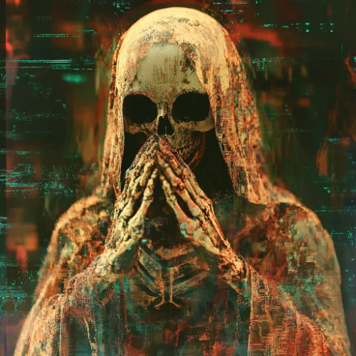 Midjourney AI generated image of the personification of death