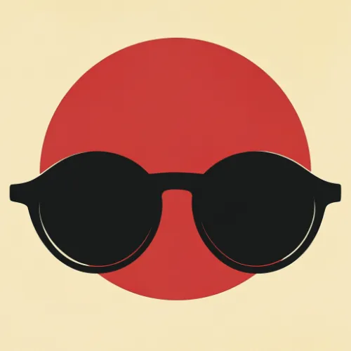 An Bauhaus advertisment for sunglasses generated in Midjourney