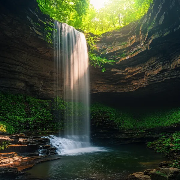 a photo of a waterfall, generated by Midjourney