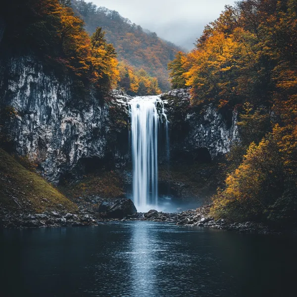 a photo of a waterfall, generated by Midjourney