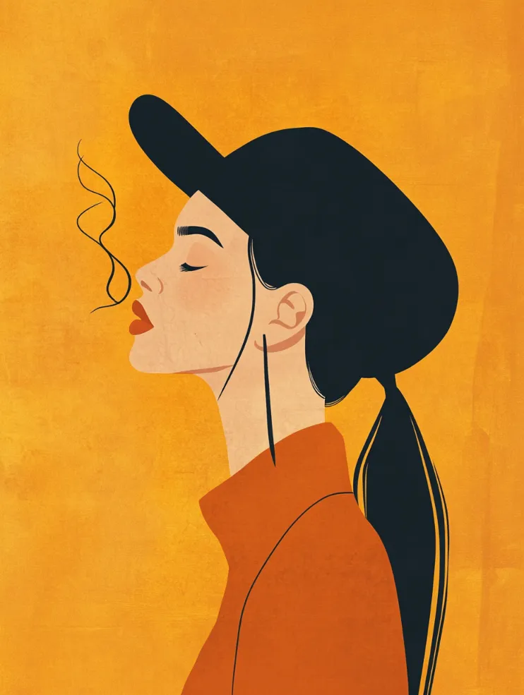 commercial-woman--tbarbs._A_minimalistic_artwork_of_a_woman_using_commercial_mate_bdb22191-e834-4185-8c67-02962c87a4ee a minimalistic artwork of a woman generated in Midjourney