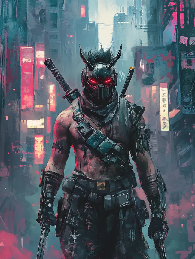 nihilistic-warrior--tbarbs._A_nihilistic_artwork_of_a_Cyberpunk_warrior_9f20e987-2180-48bf-9b80-d90be6fa045c An artwork of a cyberpunk warrior generated in Midjourney