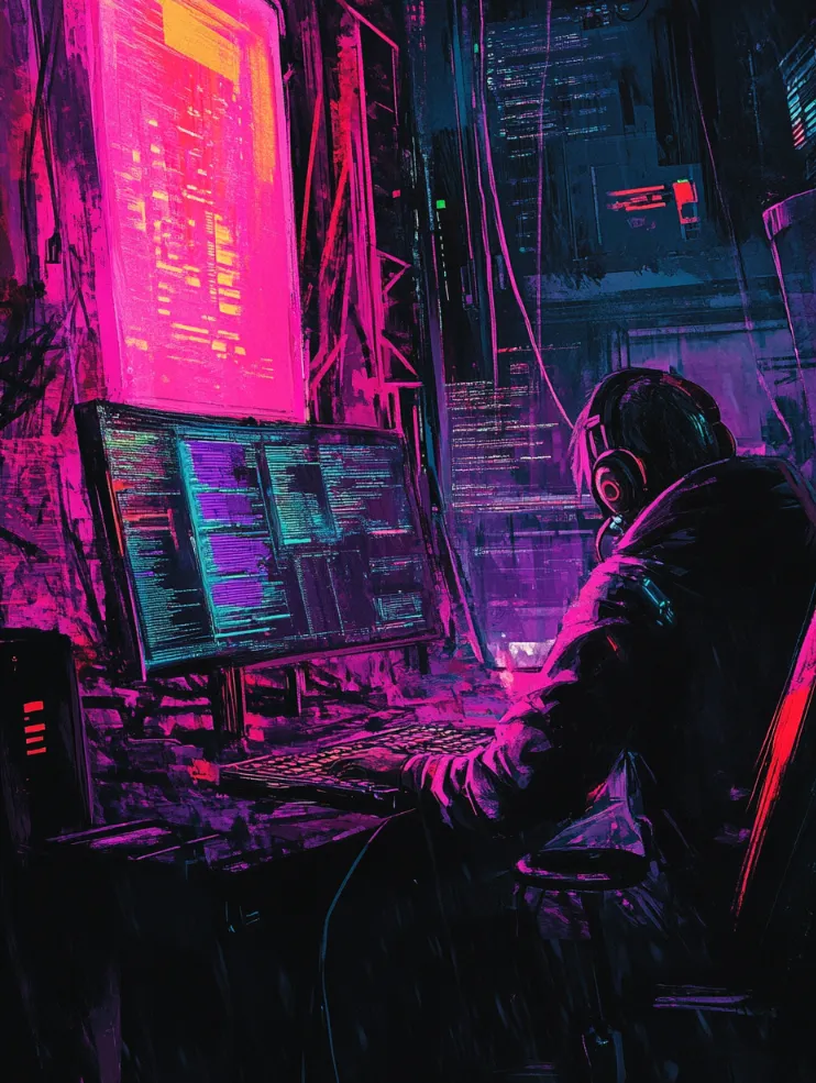 none-hacker--tbarbs._A_Cyberpunk_artwork_of_a_hacker_on_a_computer_f278dbdd-cf2e-4a00-8deb-91ce0ac616a1 an artwork of a hacker generated in Midjourney