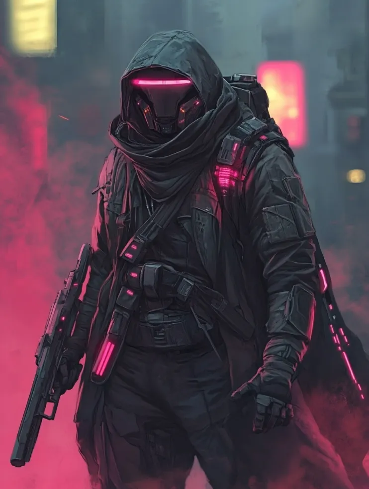 none-hacker--tbarbs._An_artwork_of_a_Cyberpunk_warrior_4ca145b1-459c-45c9-81a5-94d8d292d6f3 An artwork of a cyberpunk warrior generated in Midjourney